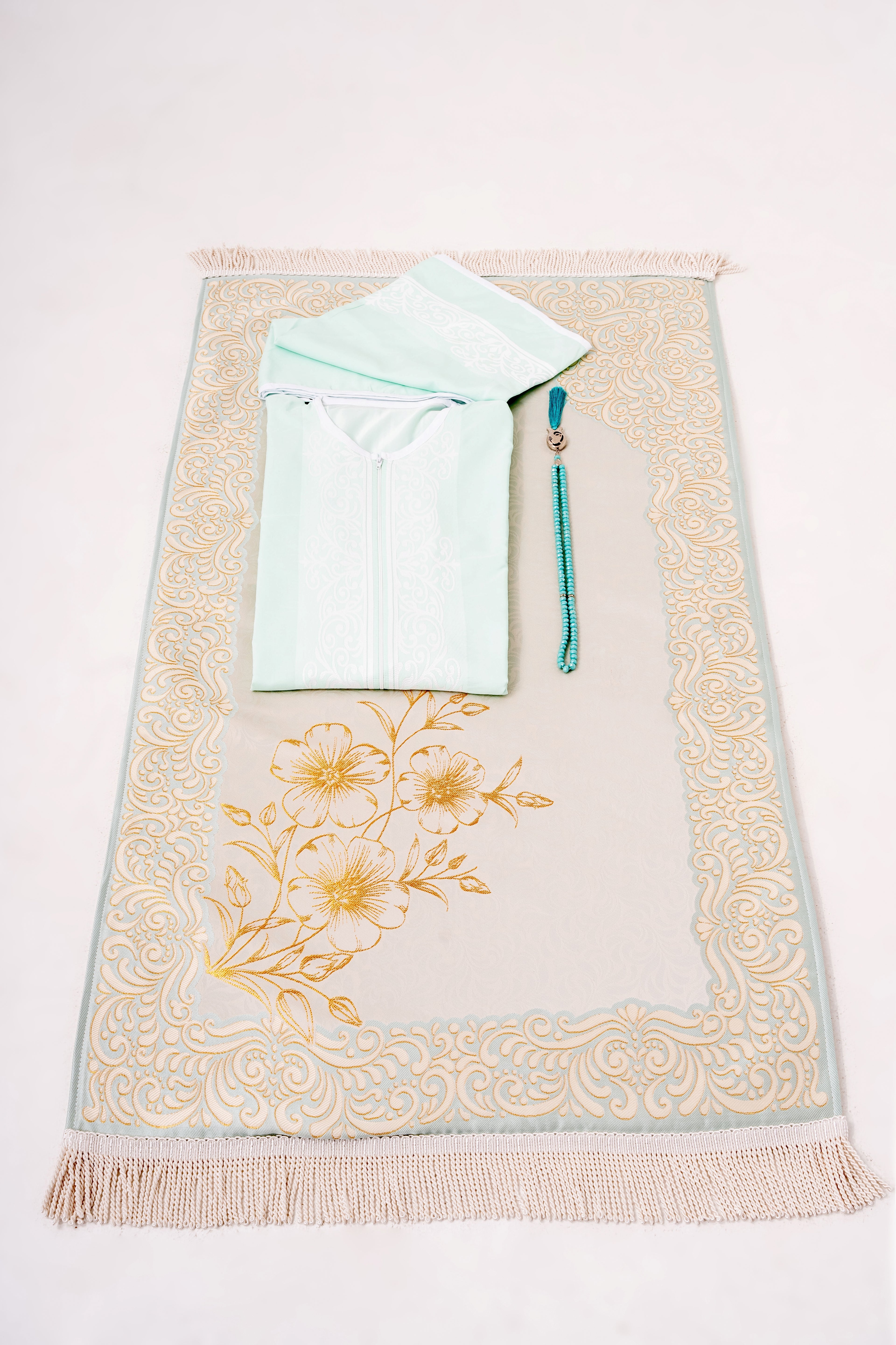 Zumurrud Süngerli Namaz Elbisesi